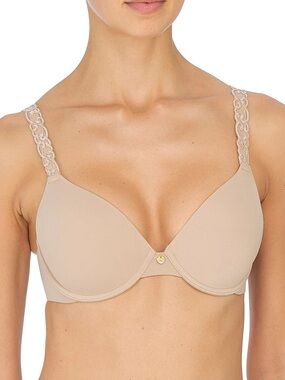 Natori Pure Luxe Lace-Trim Push-Up Bra
